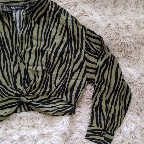 NWT Zara zebra print crop top - Picture 9 of 11